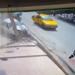 فیلم تصادف عجیب پراید با تیر برق در جوانرود!
