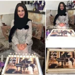 عکس / خلاقانه اوستا قناد در  کیک تولد مجلل همسر سالار عقیلی با نقش و نگار پیانو در کنج سنتی و دنج منزلش / برای چند تا مهمون این کیک بزرگ …